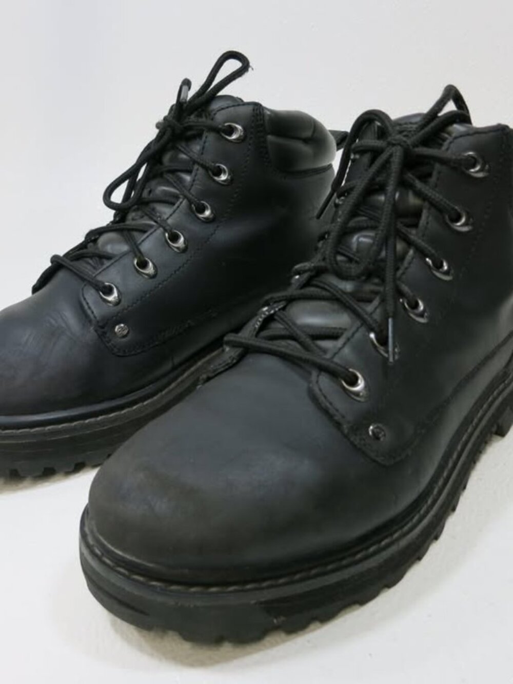 Skechers Soft Toe Leather Work Boots Men's Shoes Hiking Footwear Shoe Sz 12